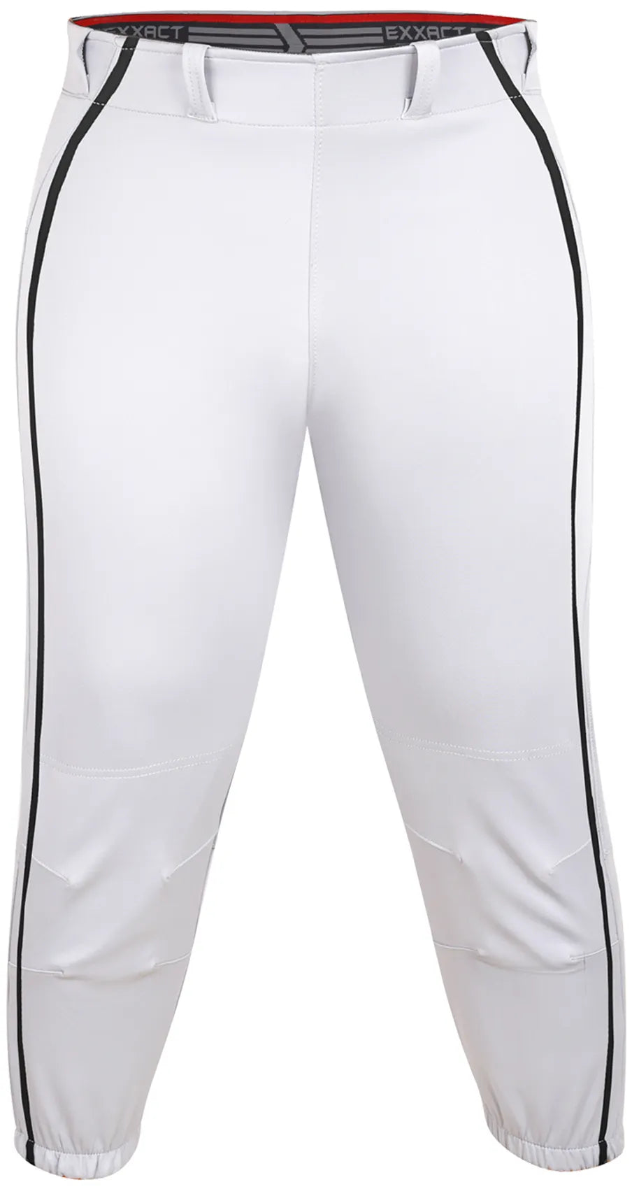 Knicker/Yoga Style Softball Pants For Girls (White/Black)