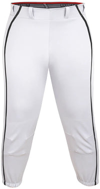 Knicker/Yoga Style Softball Pants For Girls (White/Black)