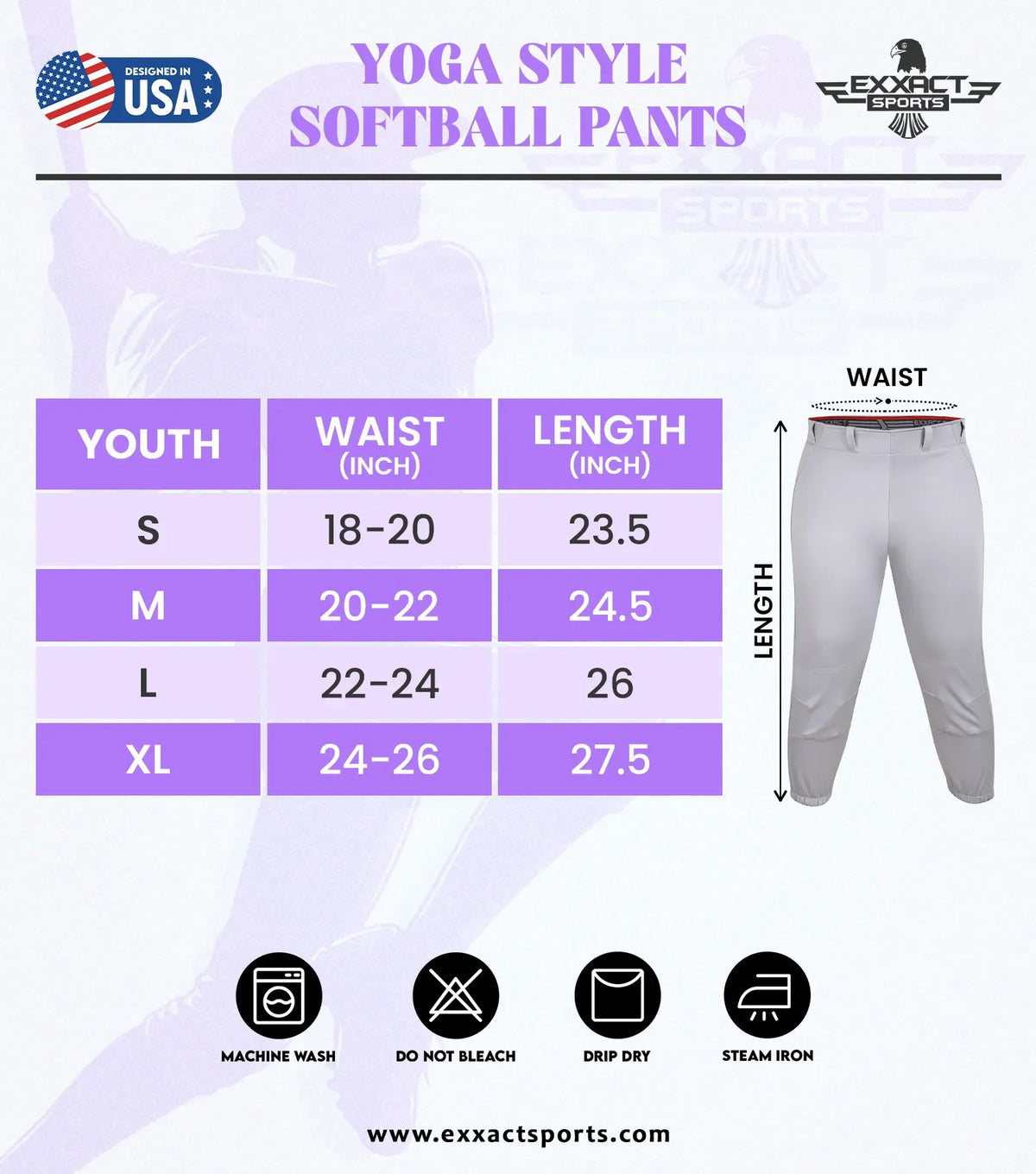 Knicker/Yoga Style Softball Pants For Girls (Navy)