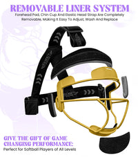 Lightweight Softball Face Mask, Protective Fielders Mask (Gold)