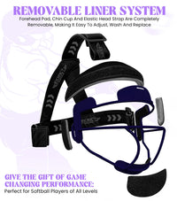 Lightweight Softball Face Mask, Protective Fielders Mask (Navy)