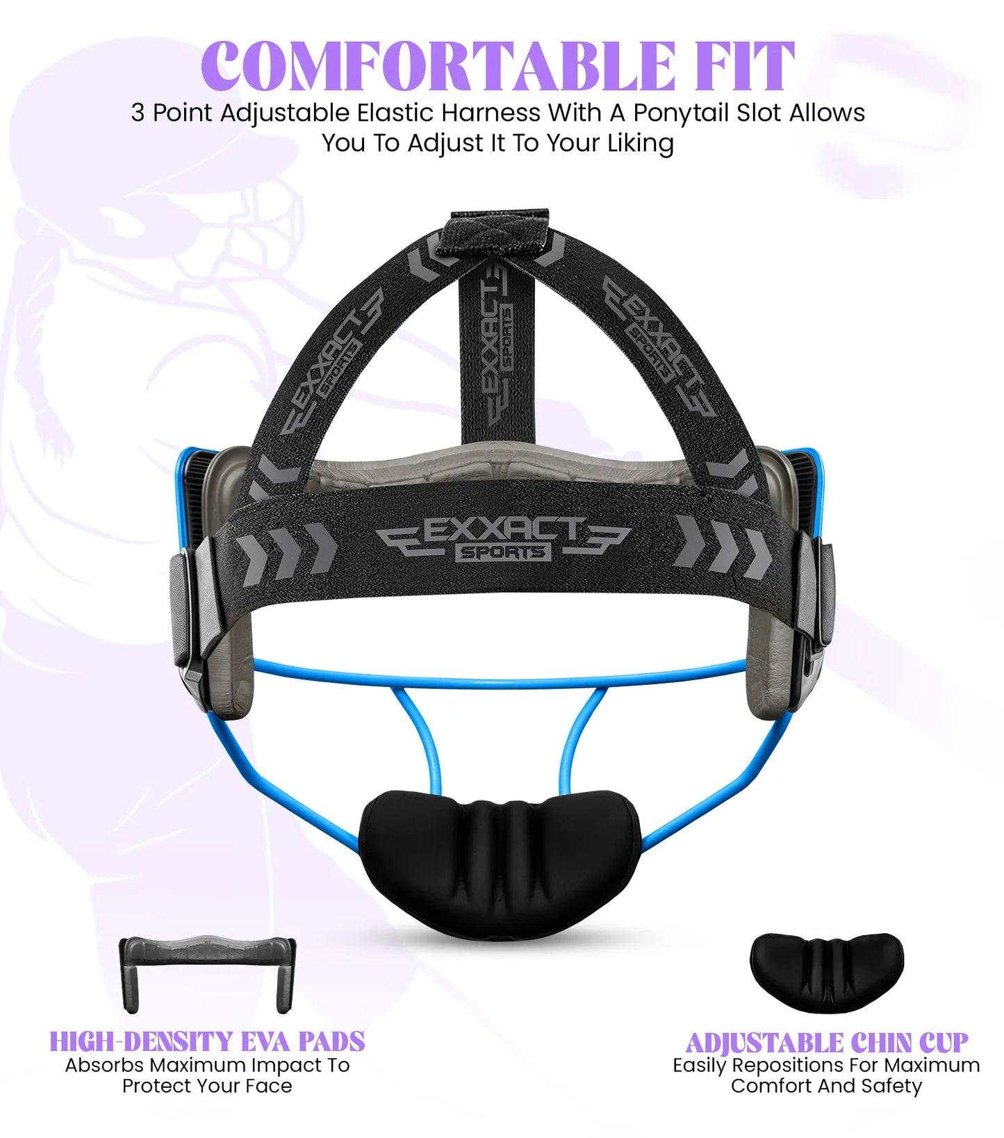 Lightweight Softball Face Mask, Protective Fielders Mask (Sea Foam)