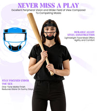 Lightweight Softball Face Mask, Protective Fielders Mask (Sea Foam)
