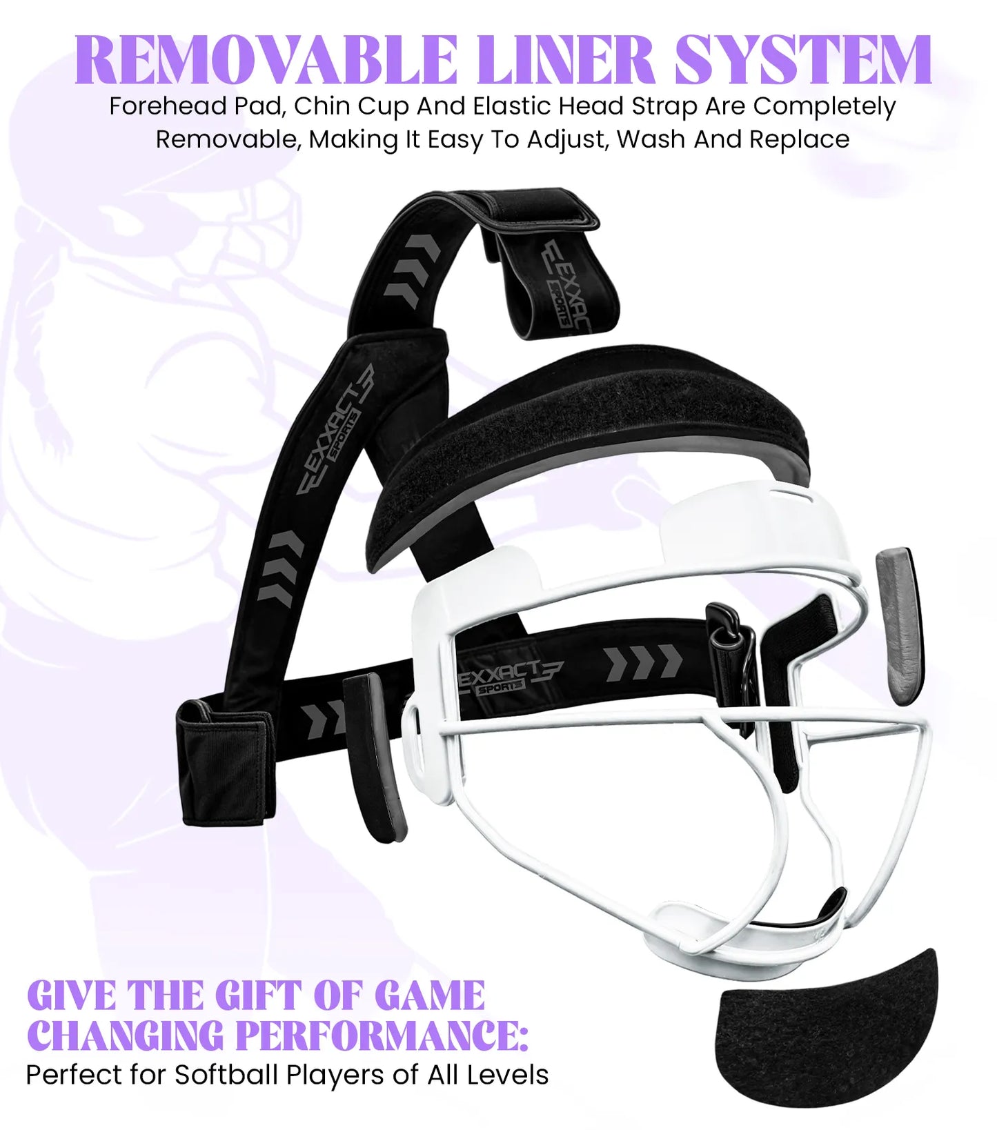 Lightweight Softball Face Mask, Protective Fielders Mask (White)