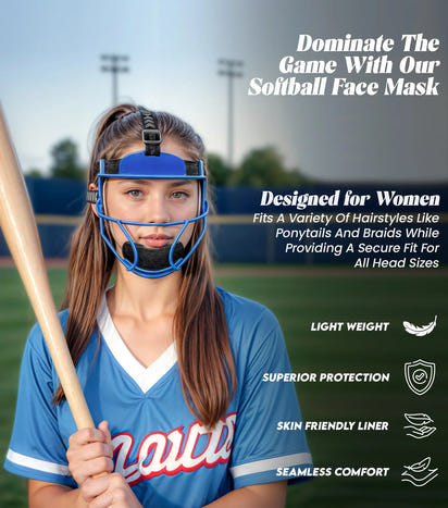 Lightweight Softball Face Mask, Protective Fielders Mask (White)