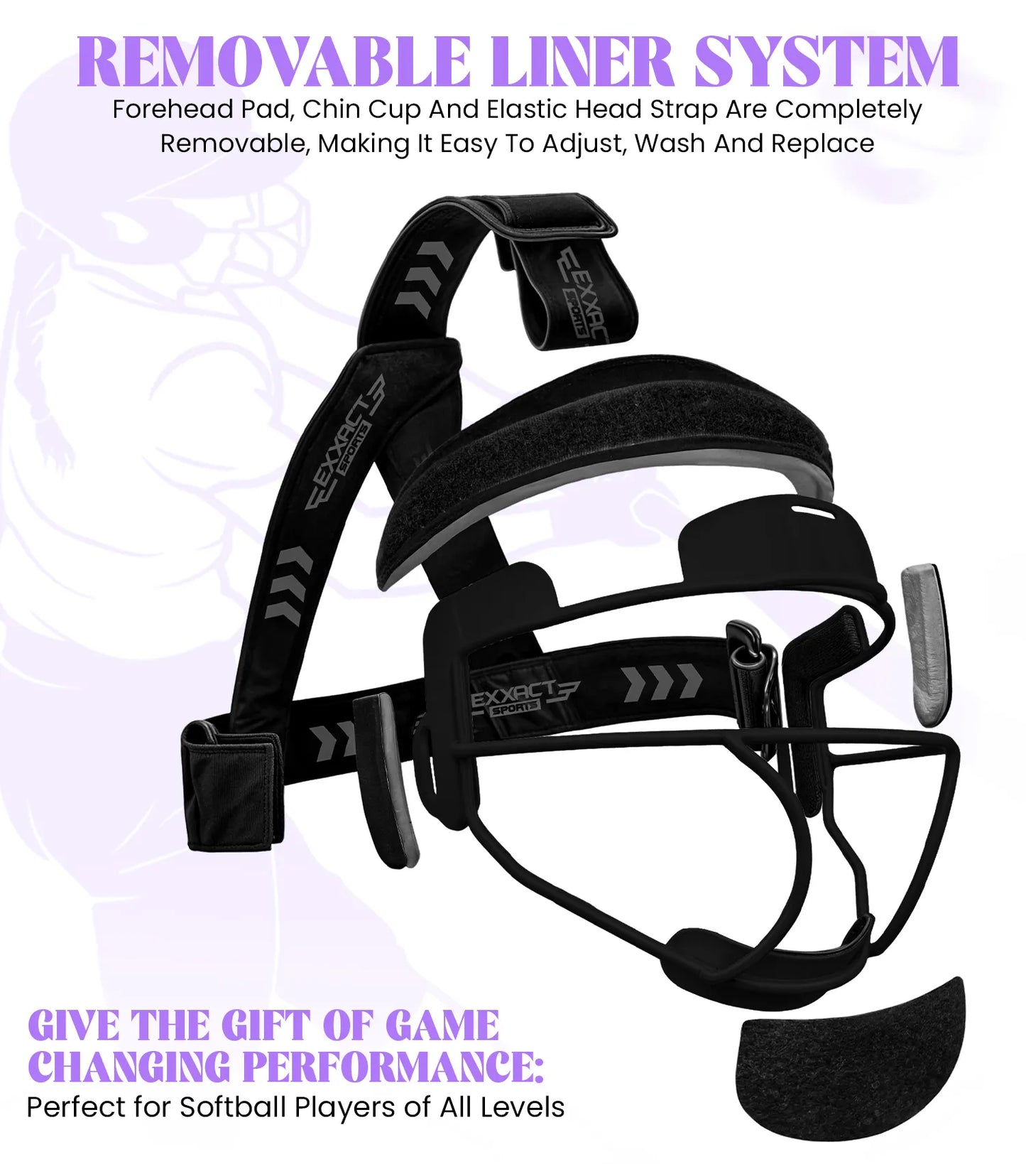 Lightweight Softball Face Mask, Protective Fielders Mask (Black)