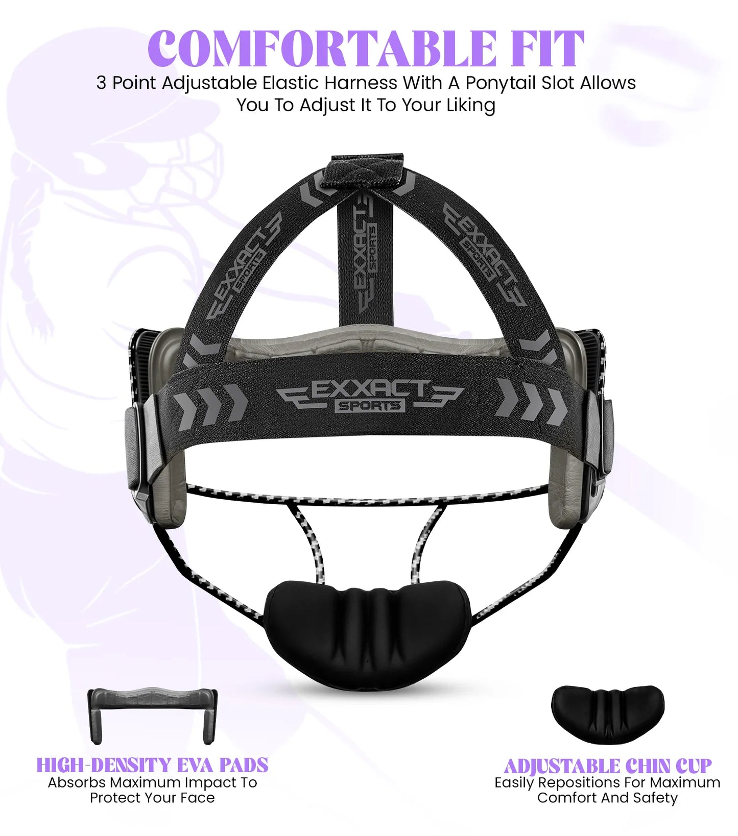 Lightweight Softball Face Mask, Protective Fielders Mask (Black Carbon)