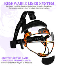 Lightweight Softball Face Mask, Protective Fielders Mask (Flame)