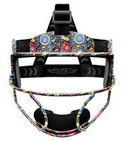 Lightweight Softball Face Mask, Protective Fielders Mask (Paisley Flower)