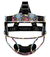 Lightweight Softball Face Mask, Protective Fielders Mask (Paisley Flower)