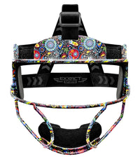 Lightweight Softball Face Mask, Protective Fielders Mask (Paisley Flower)