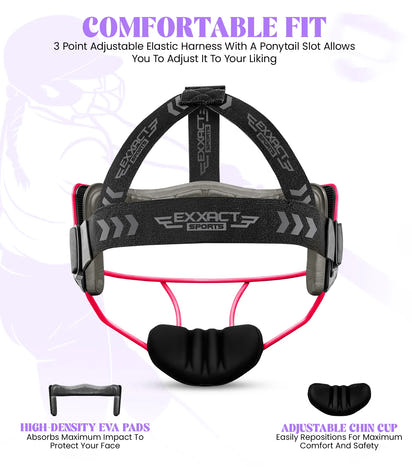 Lightweight Softball Face Mask, Protective Fielders Mask (Pink)