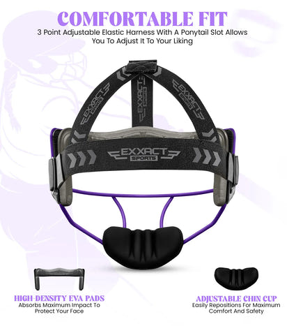 Lightweight Softball Face Mask, Protective Fielders Mask (Purple)