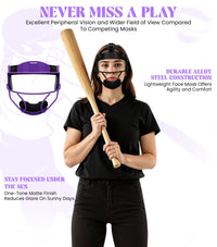 Lightweight Softball Face Mask, Protective Fielders Mask (Purple)