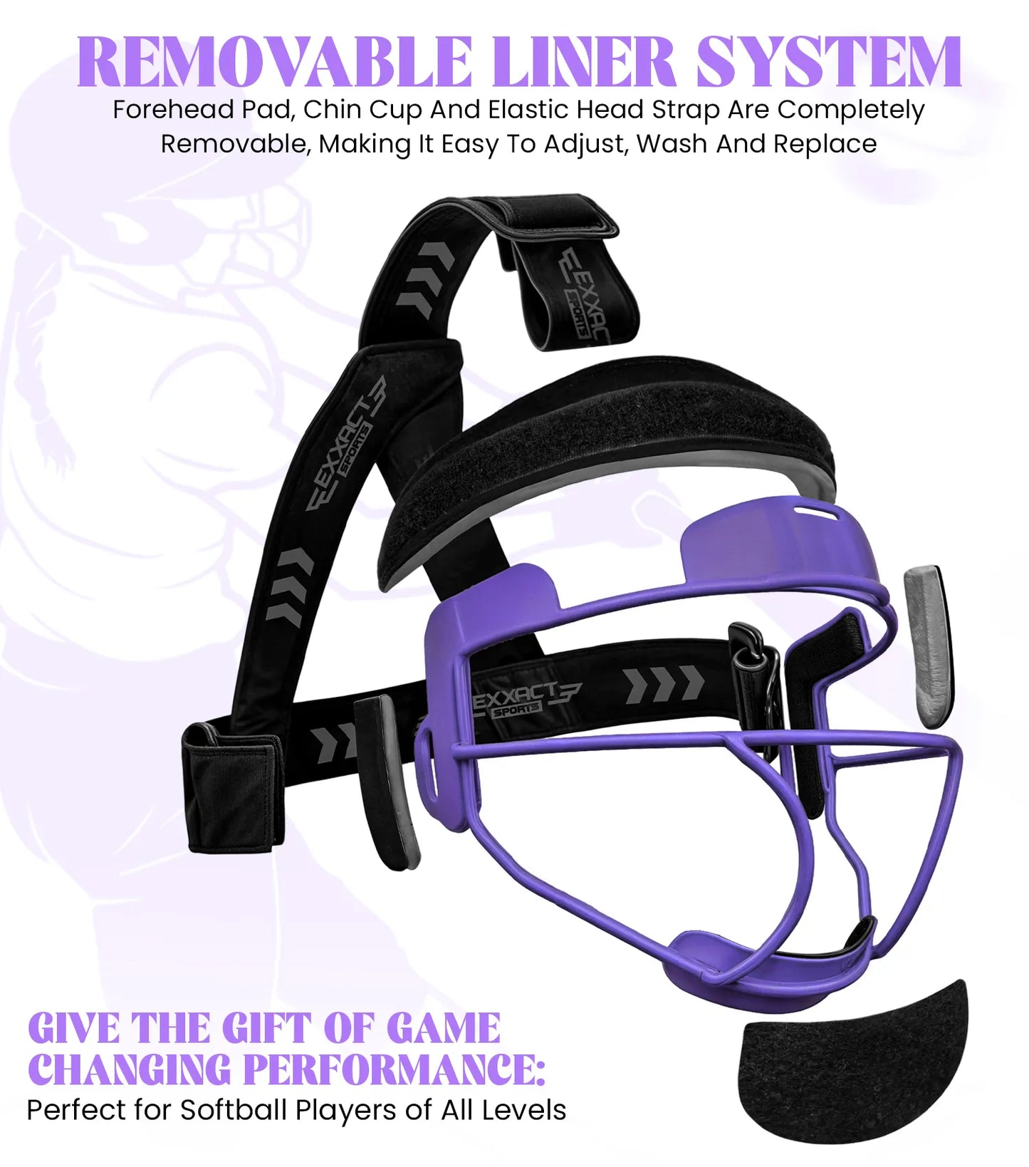 Lightweight Softball Face Mask, Protective Fielders Mask (Purple)