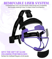 Lightweight Softball Face Mask, Protective Fielders Mask (Purple)