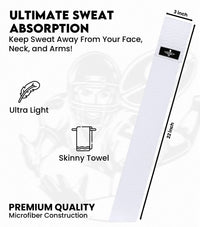 Streamer Football Towel with Hook & Loop Fastener (White)
