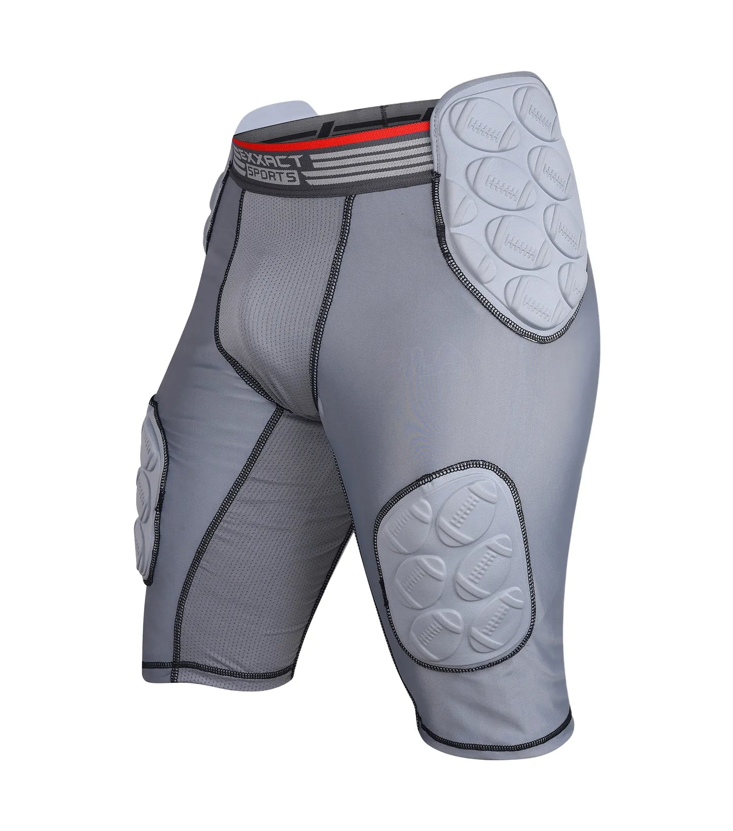 Touchdown 5-Pad Men's Football Girdle with Cup Pocket Gray (Adult)