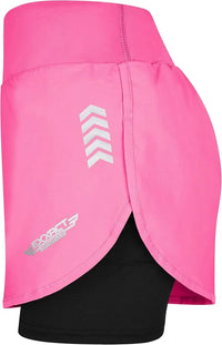 Women's  2 in 1 Athletic Shorts with Compression Liner (Pink)