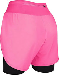 Women's  2 in 1 Athletic Shorts with Compression Liner (Pink)