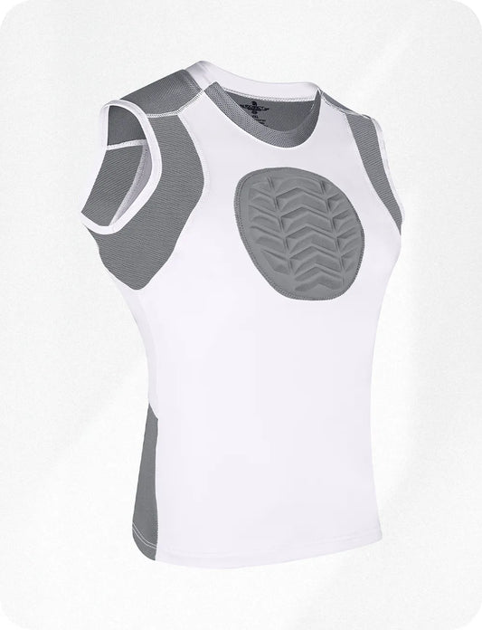 Youth Boys Baseball Chest Protector For Sternum Heart Protection (White)