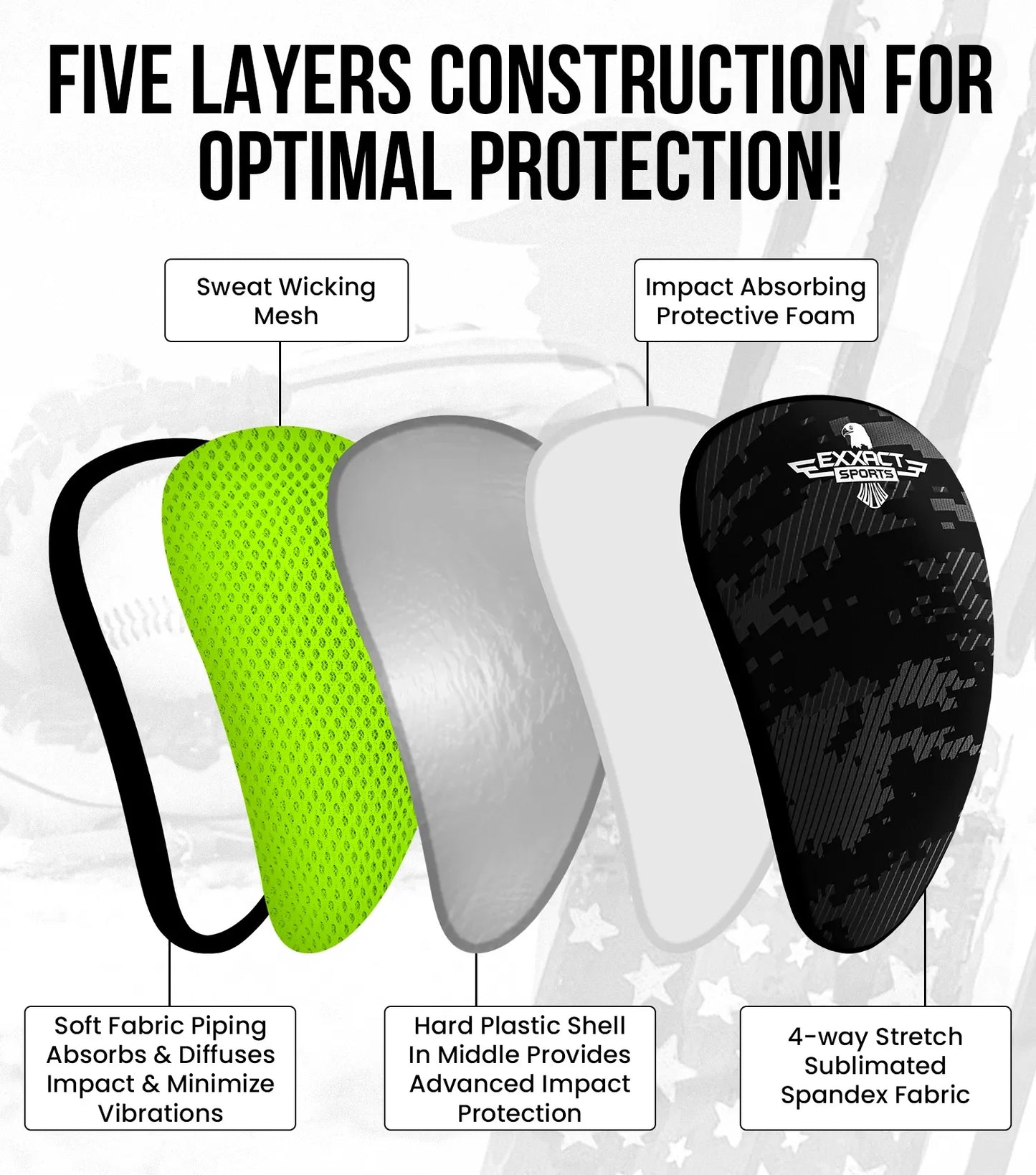 Lightweight Athletic Cup For Men & Boys with Soft Rim Comfort (Black Camo)