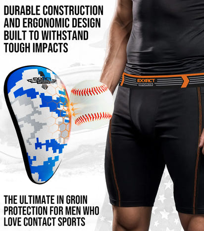 Lightweight Athletic Cup For Men & Boys with Soft Rim Comfort (Blue Camo)