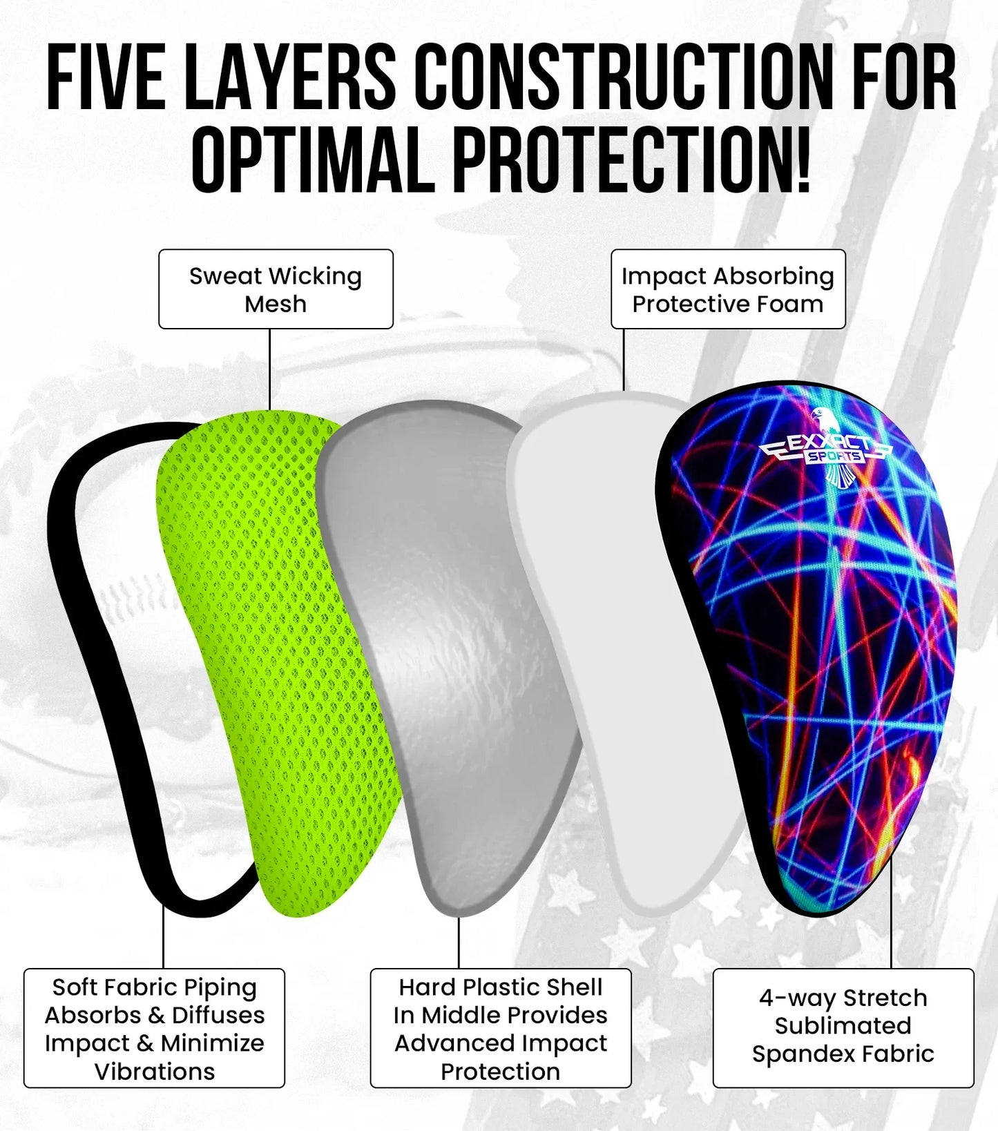 Lightweight Athletic Cup For Men & Boys with Soft Rim Comfort (Lazer)