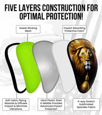 Lightweight Athletic Cup For Men & Boys with Soft Rim Comfort (Lion)