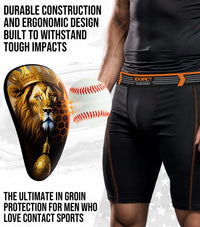 Lightweight Athletic Cup For Men & Boys with Soft Rim Comfort (Lion)