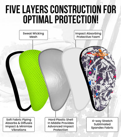 Lightweight Athletic Cup For Men & Boys with Soft Rim Comfort (Marble)