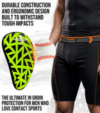 Lightweight Athletic Cup For Men & Boys with Soft Rim Comfort (Neon Green)
