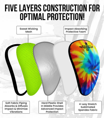 Lightweight Athletic Cup For Men & Boys with Soft Rim Comfort (Rainbow)