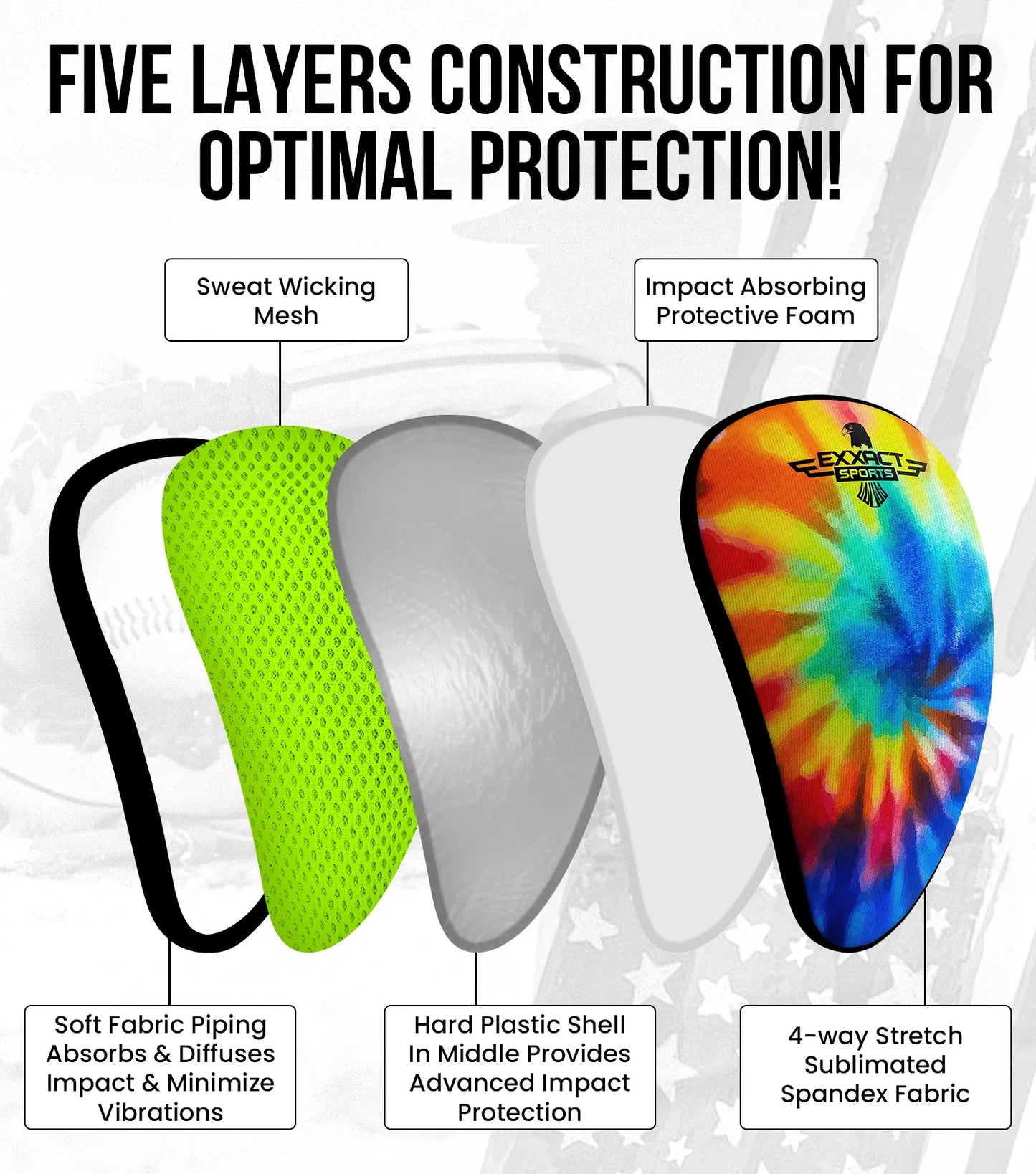 Lightweight Athletic Cup For Men & Boys with Soft Rim Comfort (Rainbow)