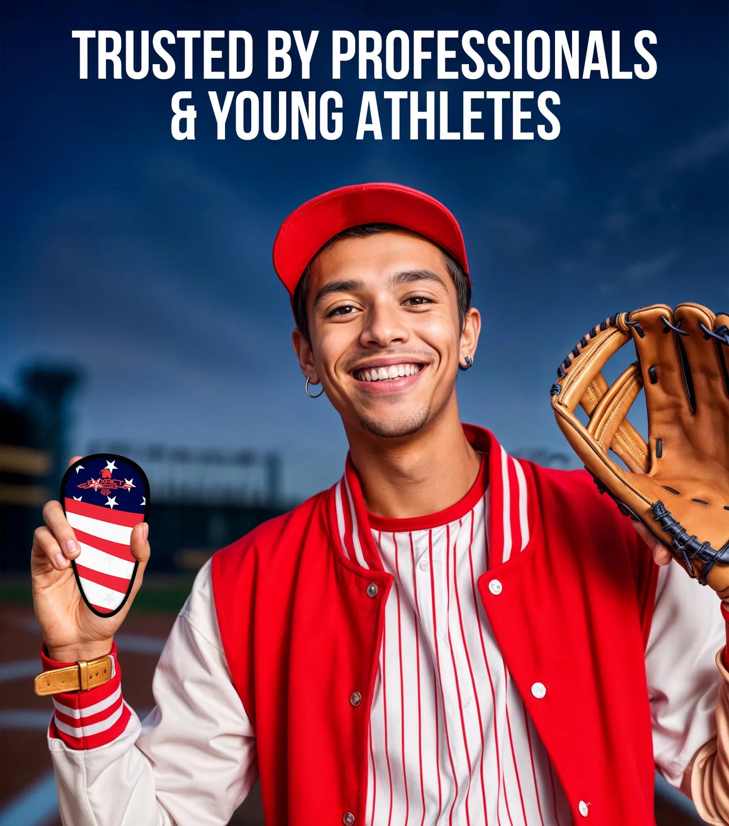 Lightweight Athletic Cup For Men & Boys with Soft Rim Comfort (USA Flag)