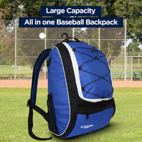 Royal Blue Baseball Bat Bag with Seperate Cleats Compartment