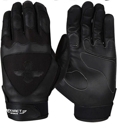 Padded Baseball Batting Gloves for Men & Women (Black)