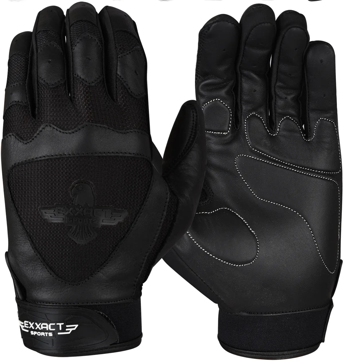 Padded Baseball Batting Gloves for Men & Women (Black)