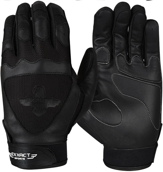 Padded Baseball Batting Gloves for Men & Women (Black)