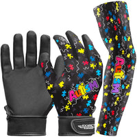 Kids Baseball Batting Gloves with Arm Sleeve (Autism)