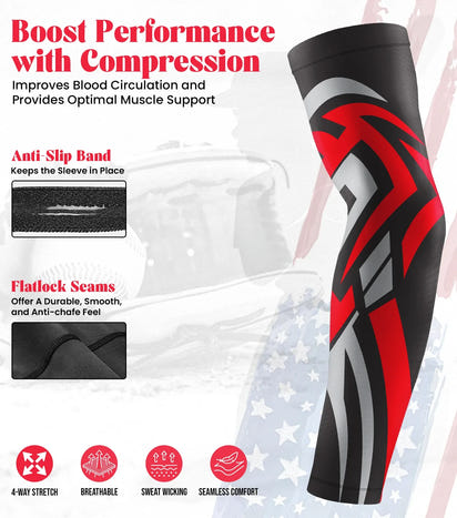 Kids Baseball Batting Gloves with Arm Sleeve (Black Tattoo)