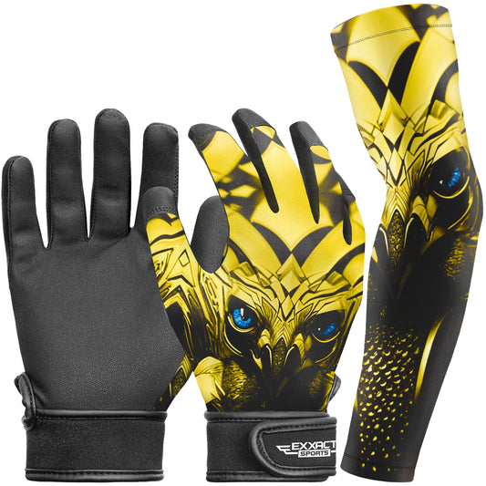 Kids Baseball Batting Gloves with Arm Sleeve (Eagle)
