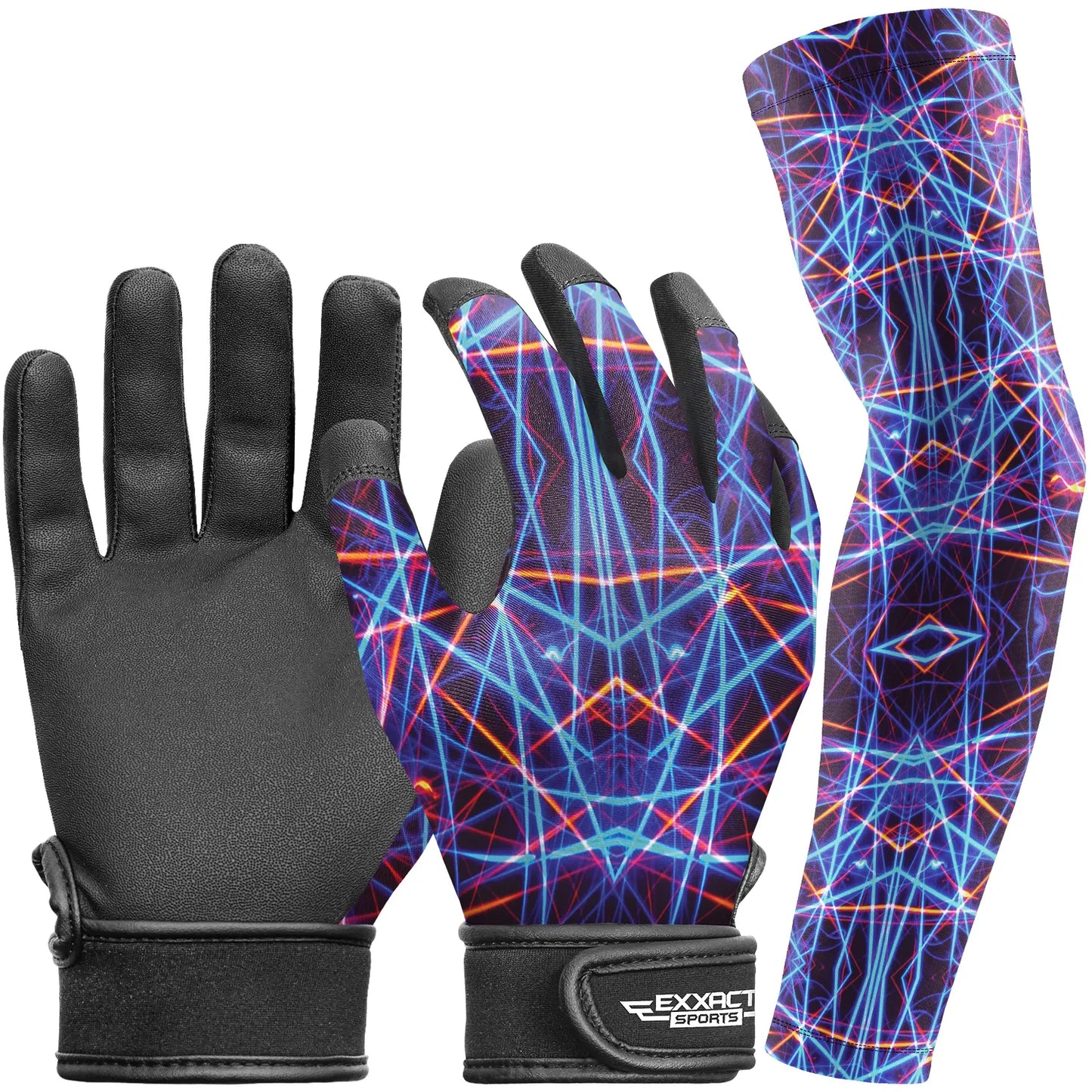 Kids Baseball Batting Gloves with Arm Sleeve (Lazer)