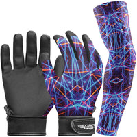 Kids Baseball Batting Gloves with Arm Sleeve (Lazer)