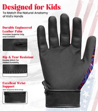 Kids Baseball Batting Gloves with Arm Sleeve (Lazer)