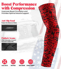 Kids Baseball Batting Gloves with Arm Sleeve (Red Camo)