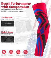 Kids Baseball Batting Gloves with Arm Sleeve (Red Tattoo)