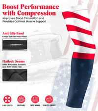 Kids Baseball Batting Gloves with Arm Sleeve (USA Flag)