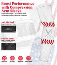 Kids Baseball Batting Gloves with Arm Sleeve (White)