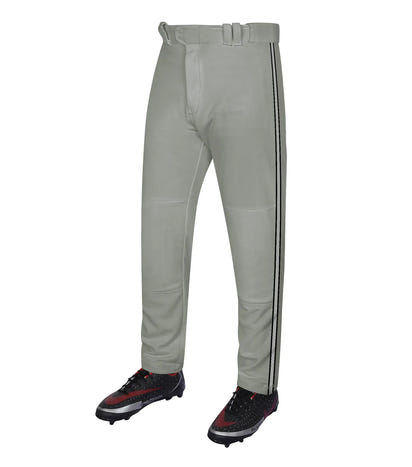 Proline Youth Full Length Baseball Pants with Stripes (Gray)
